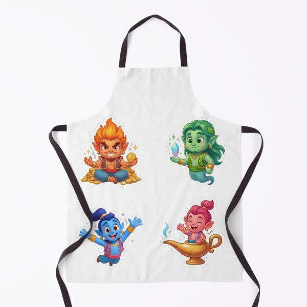 Item preview, Cute Elemental Genie Spirits Sticker Pack designed and sold by WhimsicalStudioArt.
