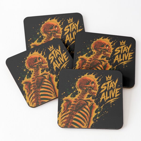 Item preview, Fiery Red Skeleton Stay Alive Crown Graphic designed and sold by Munib302.