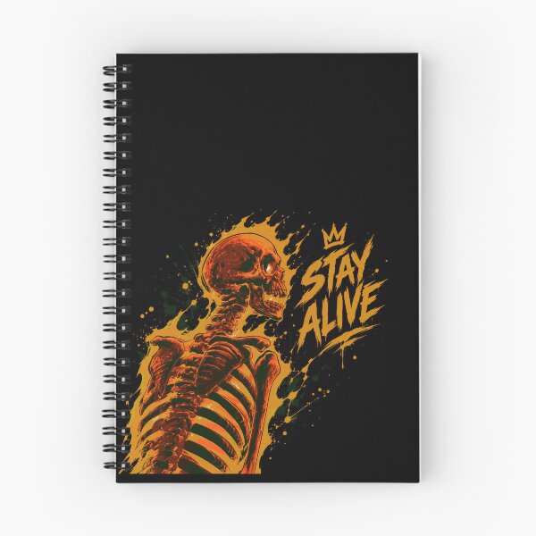 Item preview, Fiery Red Skeleton Stay Alive Crown Graphic designed and sold by Munib302.