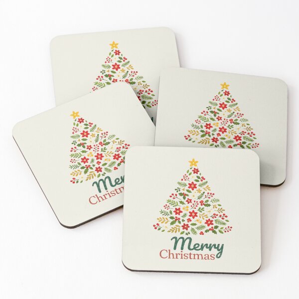 Item preview, Merry Christmas Card Christmas Tree Flowers designed and sold by RR-Arts.