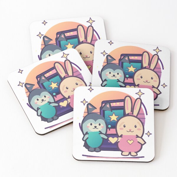 Item preview, Retro Arcade Animal Besties— Raccoon and Bunny designed and sold by narinzoon.