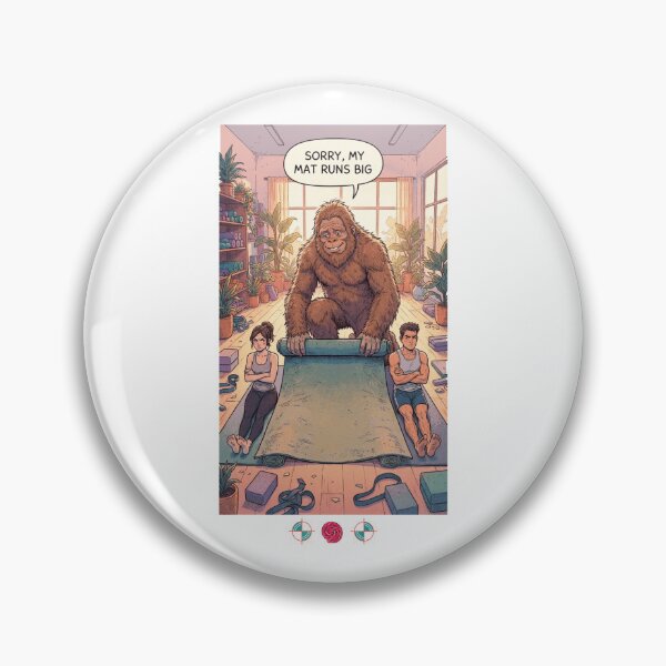 Item preview, Sorry, My Mat Runs Big - Funny Bigfoot Yoga Studio Sasquatch Comic Design designed and sold by Whimsy Trail Co.