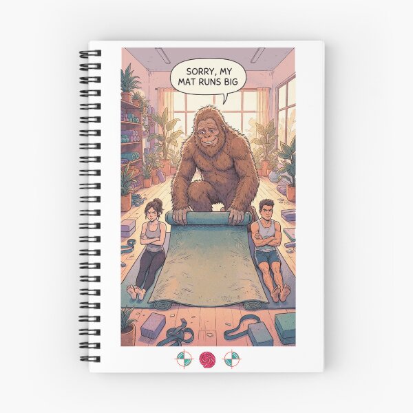 Item preview, Sorry, My Mat Runs Big - Funny Bigfoot Yoga Studio Sasquatch Comic Design designed and sold by Whimsy Trail Co.