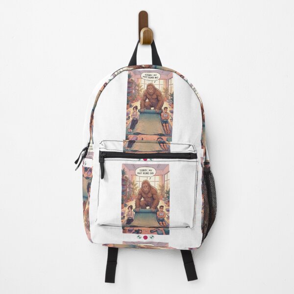 Item preview, Sorry, My Mat Runs Big - Funny Bigfoot Yoga Studio Sasquatch Comic Design designed and sold by Whimsy Trail Co.