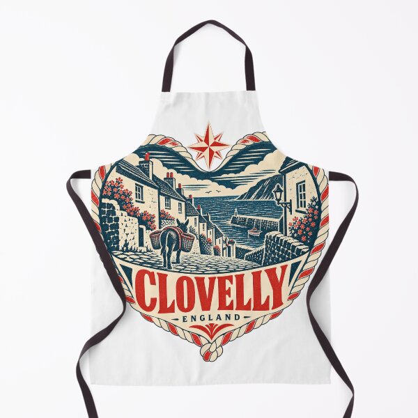 Item preview, Clovelly England Travel Souvenir Nautical Woodcut Heart designed and sold by VisualArtsOasis.