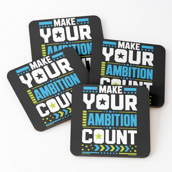 Item preview, Make Your Ambition Count Motivational Success Typography T-Shirt designed and sold by rejowan-arts.