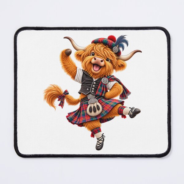 Item preview, Cute Scottish Highland Cow Highland Dancing in Tartan Kilt designed and sold by MaedK.