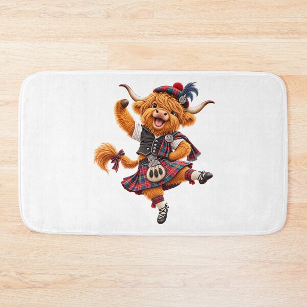Item preview, Cute Scottish Highland Cow Highland Dancing in Tartan Kilt designed and sold by MaedK.