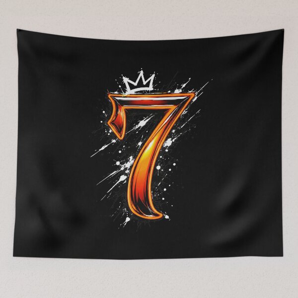 Item preview, Lucky Number 7 Fiery Crown Grunge Graphic designed and sold by Munib302.