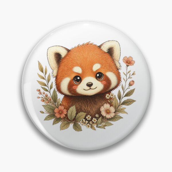 Item preview, Kawaii Red Panda Botanical Art designed and sold by Animepopstudio.