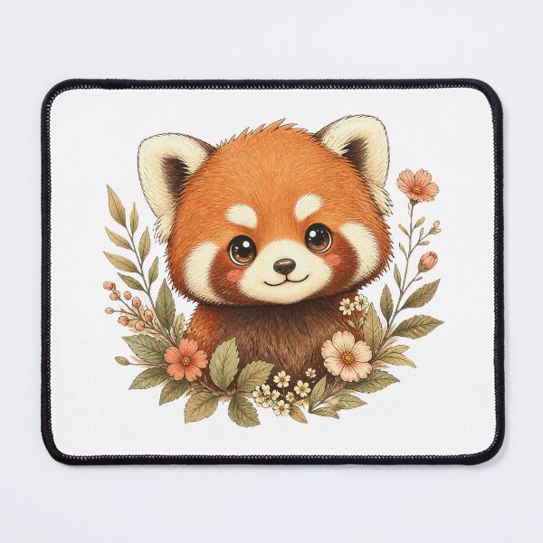 Item preview, Kawaii Red Panda Botanical Art designed and sold by Animepopstudio.