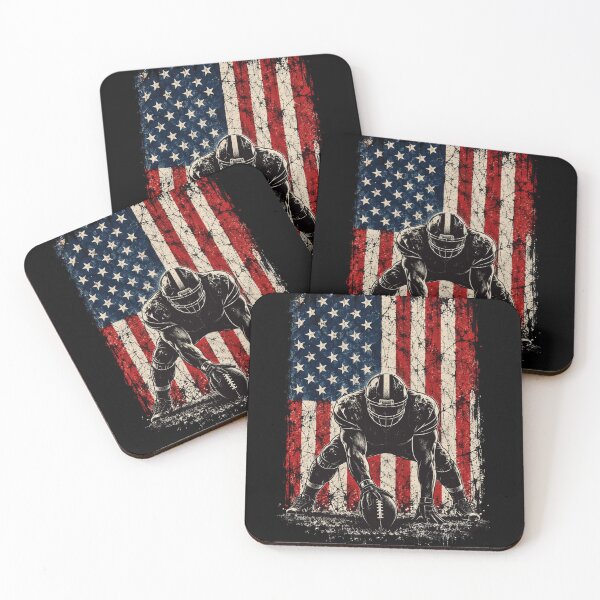 Item preview, football Patriotic Gridiron Player With American Flag designed and sold by anapldv.