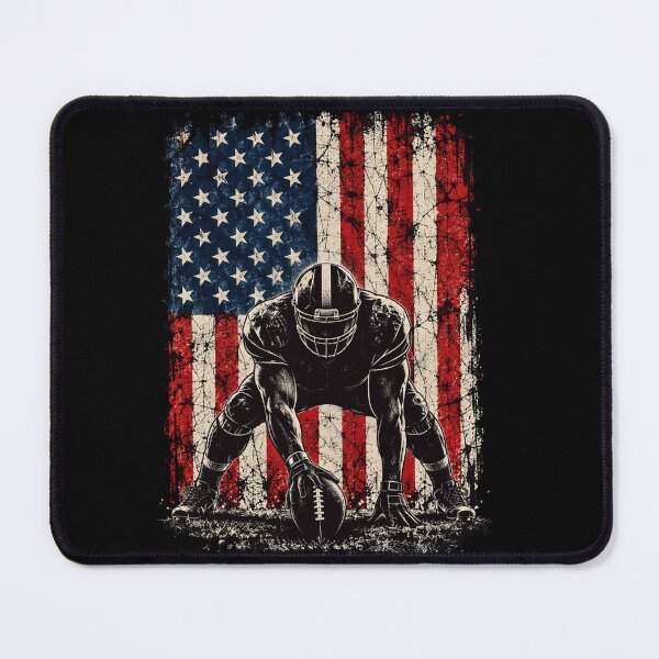 Item preview, football Patriotic Gridiron Player With American Flag designed and sold by anapldv.