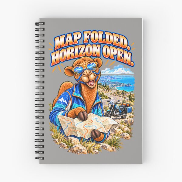 Item preview, Map Folded. Horizon Open – Funny Camel Biker T-Shirt – Funny Camel T-Shirt Animal Graphic Camel T-Shirt designed and sold by Camel & Quirk.