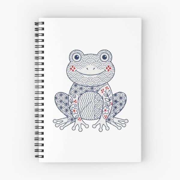 Item preview, frog in sashiko style  designed and sold by Maewshooter.