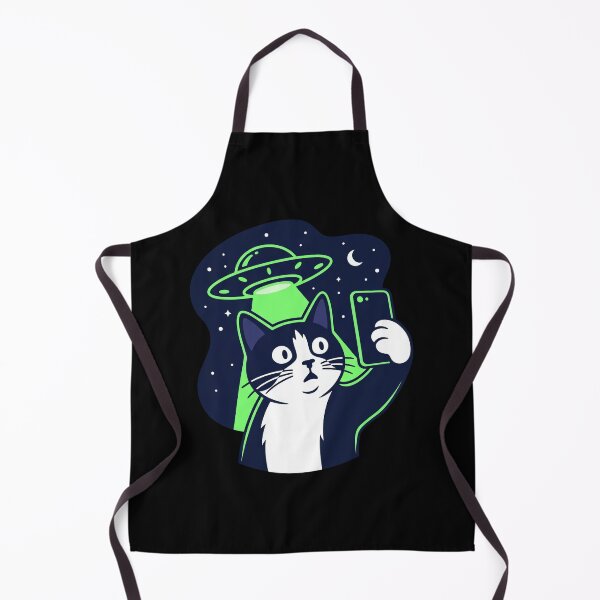 Item preview, Cat Selfie with Alien UFO Graphic T-Shirt | Funny Humor Tee designed and sold by ImadDesignsArts.