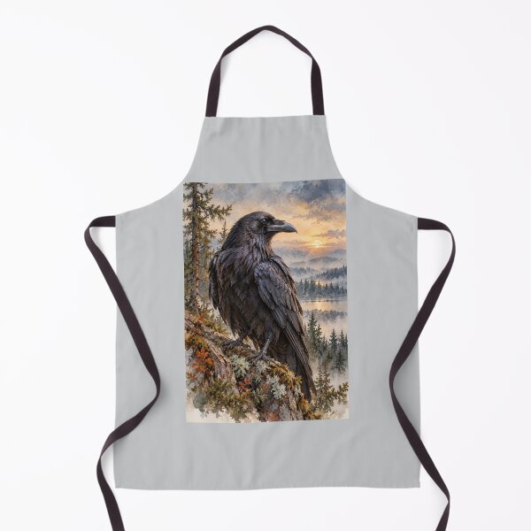 Item preview, Raven Over the Wild – Woodland Wildlife Art designed and sold by SusanSweetArt.