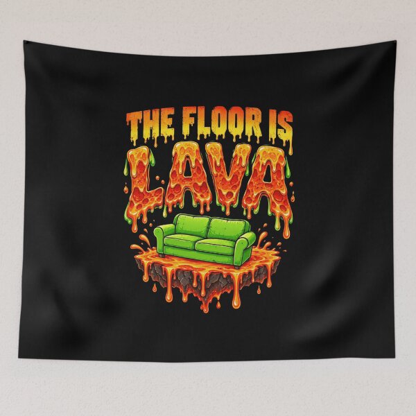 Item preview, lava floor is melting surreal pizza couch art designed and sold by anapldv.