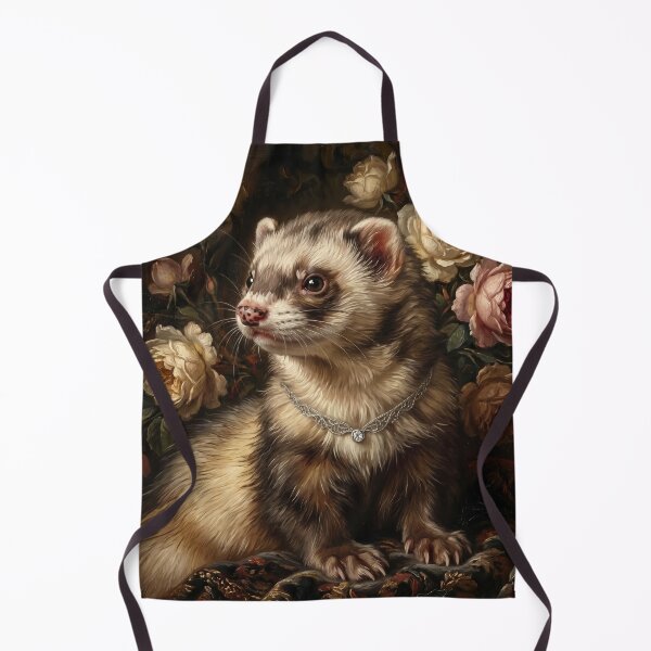 Item preview, Regal Ferret Portrait with Diamond Necklace designed and sold by Real Beast Art.