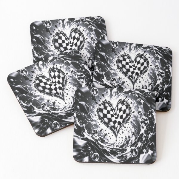 Item preview, Checkered Heart in Black and White Swirl designed and sold by CyndiEpps.