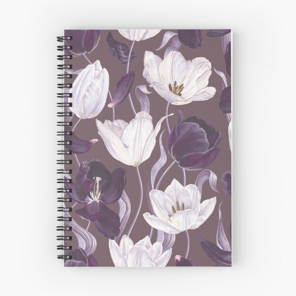 Item preview, Dusty Purple Tulip Floral Pattern | Solitude Quote ❝I am Alone❞ designed and sold by ​Jyoti Digital Artist.