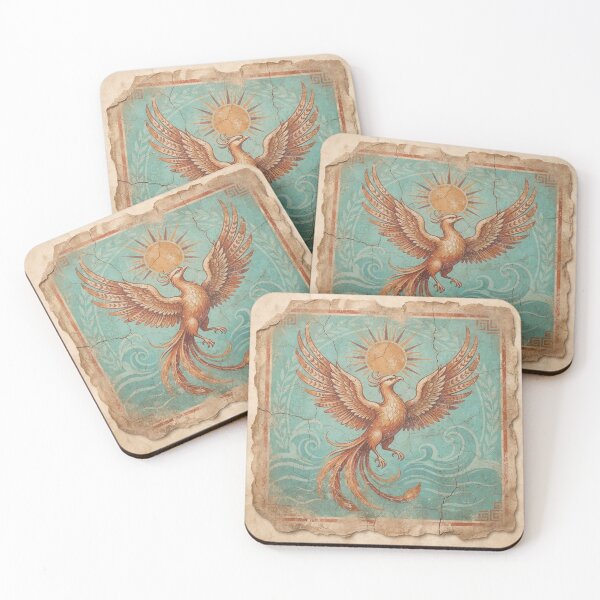 Item preview, Ancient Roman Phoenix Fresco - Mythological Bird Art designed and sold by codex antique.