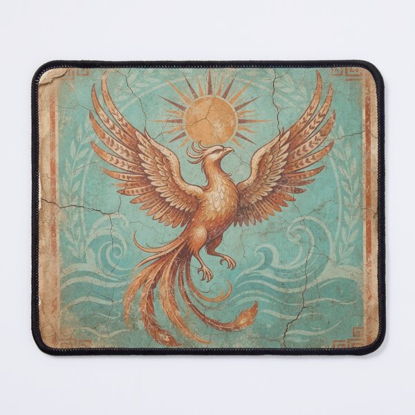 Item preview, Ancient Roman Phoenix Fresco - Mythological Bird Art designed and sold by codex antique.