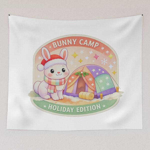 Item preview, Bunny Camp Holiday Edition Pastel Outdoor Adventure  designed and sold by GabeMountainArt.