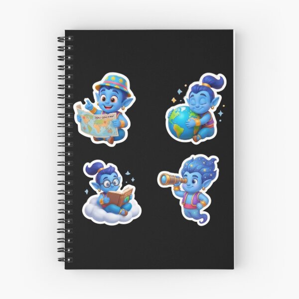 Item preview, Cute Blue Genie Explorer & Adventure Sticker Pack designed and sold by WhimsicalStudioArt.