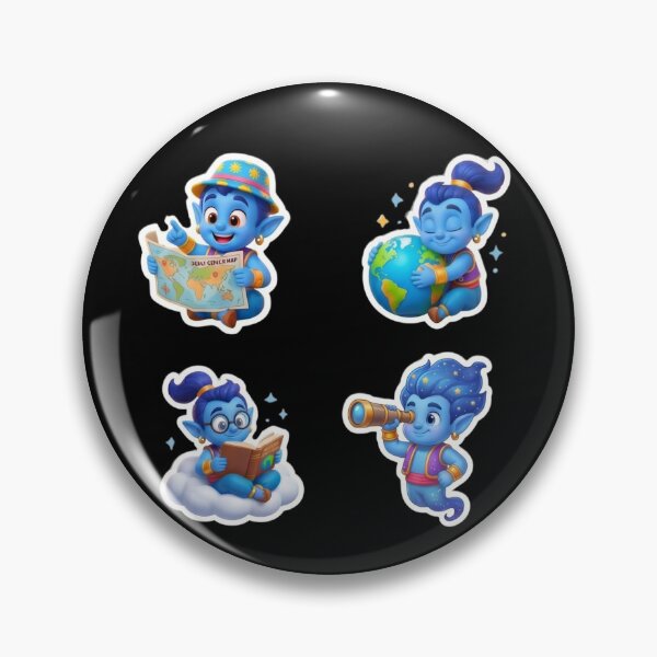 Item preview, Cute Blue Genie Explorer & Adventure Sticker Pack designed and sold by WhimsicalStudioArt.