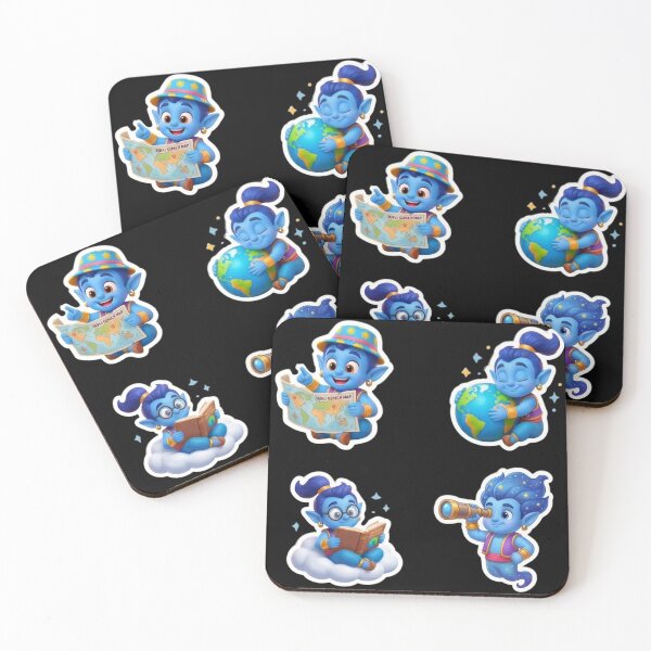 Item preview, Cute Blue Genie Explorer & Adventure Sticker Pack designed and sold by WhimsicalStudioArt.