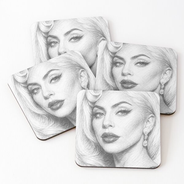 Item preview, Glamorous Hollywood Vintage Starlet Black and White Pencil Sketch Portrait Fine Art Print designed and sold by Leon Woods Pencil Art.
