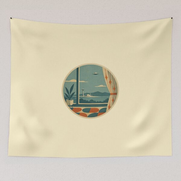 Item preview, Retro UFO – Outside My Window designed and sold by mellow-koko.