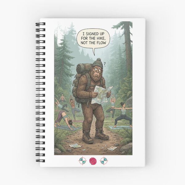 Item preview, I Signed Up for the Hike, Not the Flow - Funny Bigfoot Trail Yoga Comic Design designed and sold by Whimsy Trail Co.