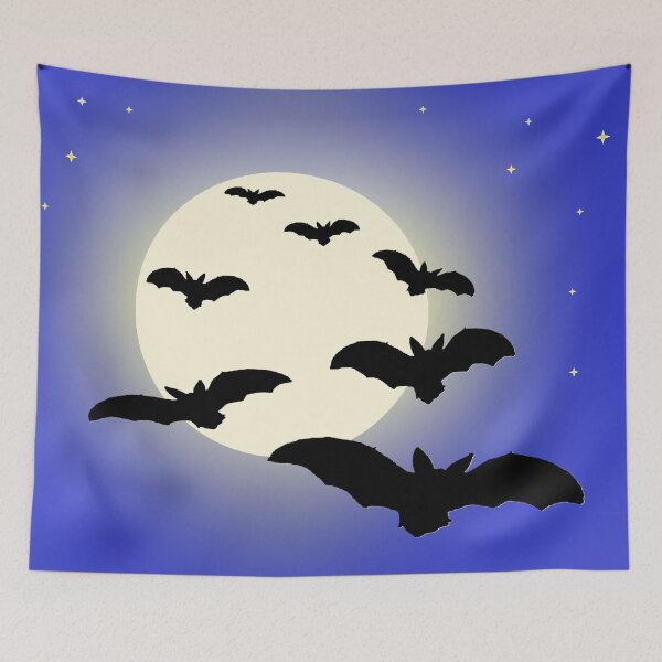Item preview, Flock of Bats in Full Moon - Spooky Halloween Night Digital Art designed and sold by ArtisticJump.