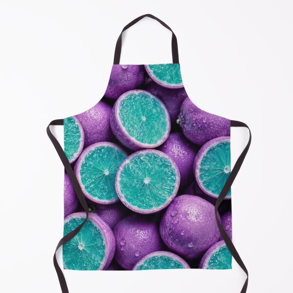 Item preview, Purple Citrus Fruit Pattern Teal Slices – Surreal Fantasy Fruit Print designed and sold by EatPrayLive.
