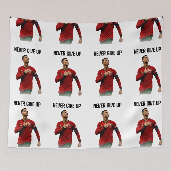 Item preview, Never Give Up Inspiring Motivational and Inspirational Gym Quotes Fitness Motivation Cristiano Ronaldo Celebration Portrait Famous Quotes designed and sold by Matt_Smith.