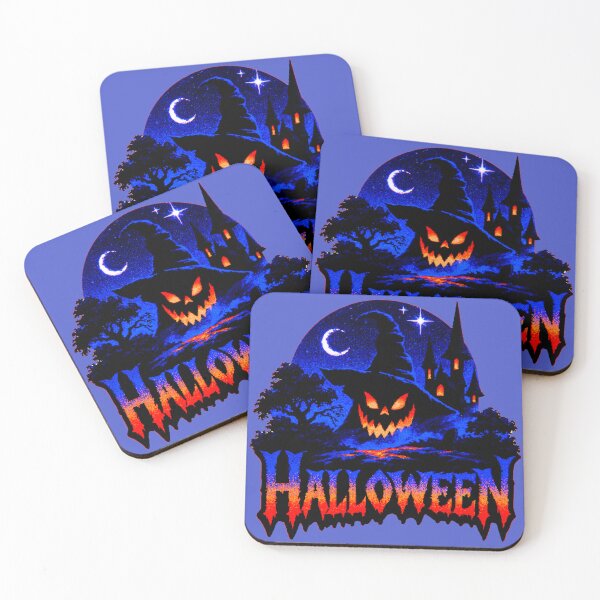 Item preview, Spooky Halloween Night Haunted House Neon Glow designed and sold by MythicMood.