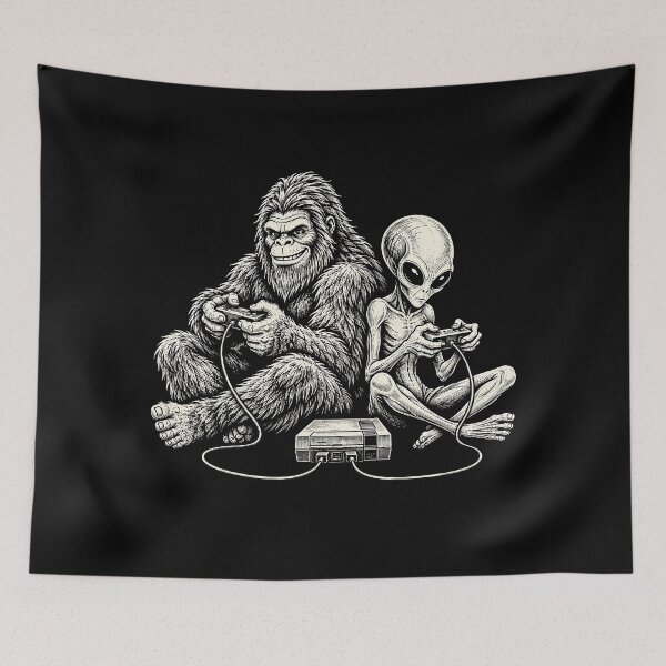 Item preview, Bigfoot Alien Gaming Cryptid Gamer designed and sold by andre-hollow.