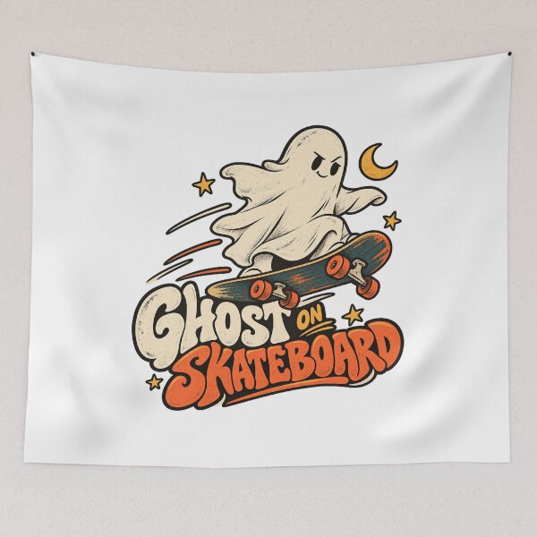 Item preview, Ghost Skateboard T-Shirt – Spooky Ride designed and sold by OFFSHIFT1.