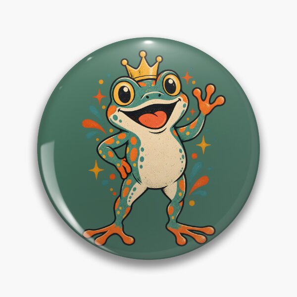 Item preview, Retro Crowned Frog designed and sold by AwesomeBeyondLimits.