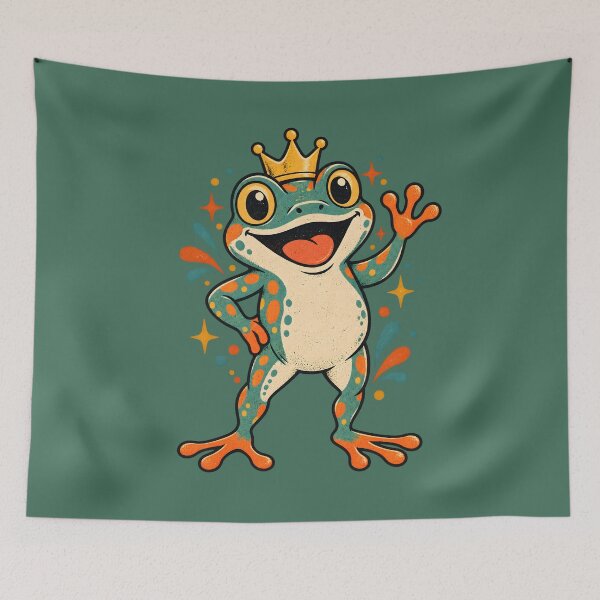 Item preview, Retro Crowned Frog designed and sold by AwesomeBeyondLimits.