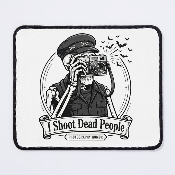 Item preview, I Shoot Dead People Skeleton Photographer Camera Halloween designed and sold by Moad Fahim.
