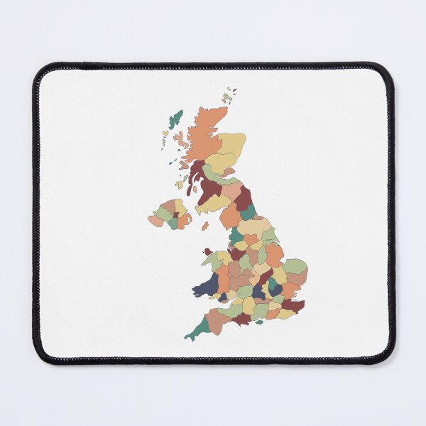 Item preview, Orange & Blue Counties UK Map - Colourful Counties Line Art designed and sold by iampaulmorris.