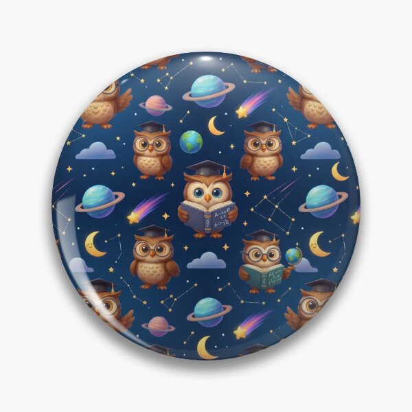 Item preview, Cute Owl Space Scholar Seamless Pattern designed and sold by WhimsicalStudioArt.