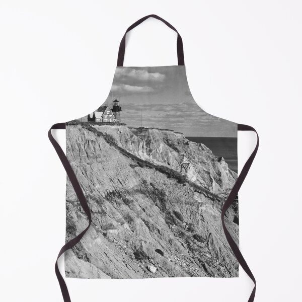 Item preview, Southeast Lighthouse, Monhegan Bluffs, Block Island, Rhode Island Atlantic Ocean seascape black and white photograph designed and sold by Astrid Arkhangelsky.