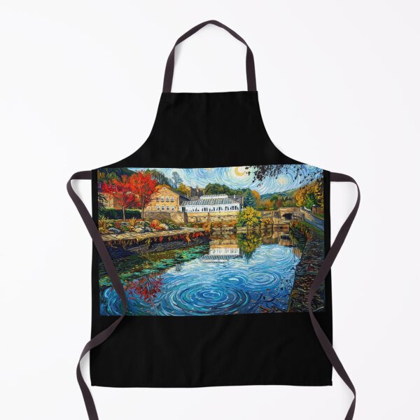 Item preview, Salterhebble Watermill in Van Gogh Style - Autumn Canal Landscape designed and sold by ArtworkNorth.