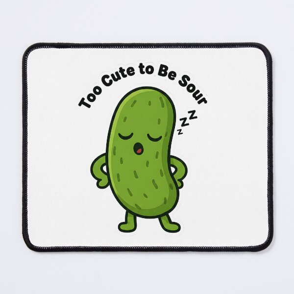 Item preview, Too Cute To Be Sour – Sleepy Pickle Meme | Cute Food Pun Sticker & T-Shirt Gift designed and sold by Basma Designs | Retro, Kawaii Shirts & Stickers.