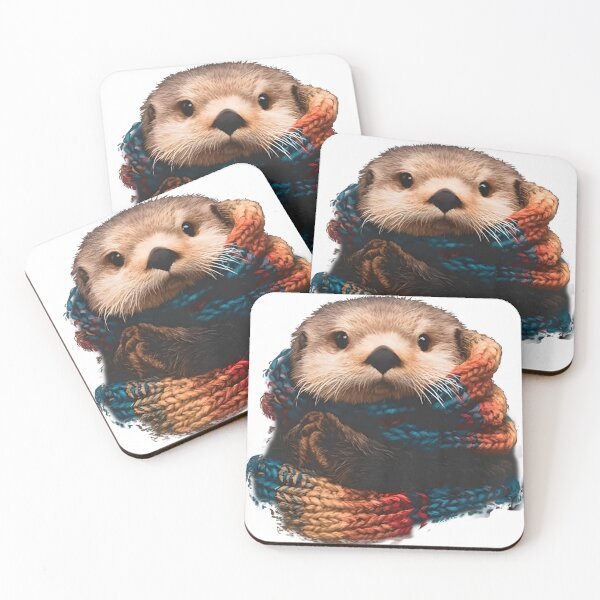 Item preview, sea otter in knit scarf designed and sold by PhiloDoh.
