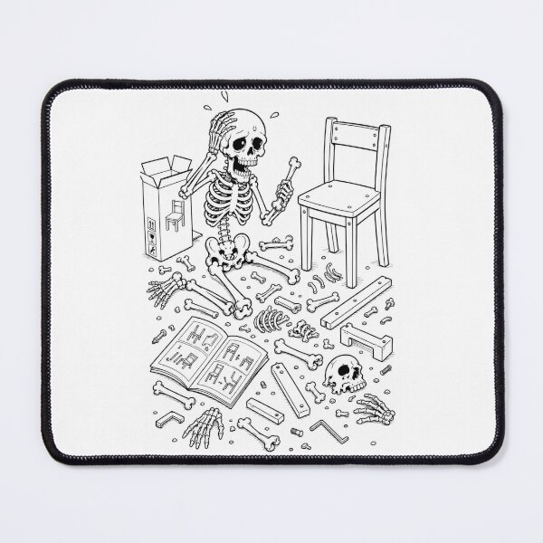 Item preview, Skeleton Builds a Chair Funny Bone Assembly Disaster designed and sold by ComedyInkFactor.